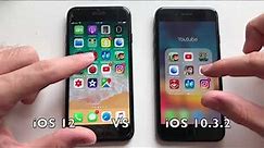 iPhone 7 iOS 12 vs iOS 10.3.2! Speed test!