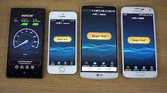 Nokia Lumia 930 vs. iPhone 5S vs. LG G3 vs. Samsung Galaxy S5 - Internet Speed Test