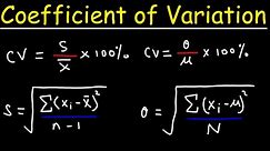 Standard Deviation and Coefficient of Variation