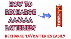 how to charge 1.5v battery at home | How to recharge AA/AAA batteries. #aabattery #chargeaabattery