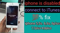 iphone is disabled connect to iTunes || iphone 6.6s 6 plus , 7,7plus 8,8plus || 💯 fix unlock tool ||