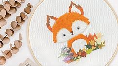 Embroidery For Beginers - Cute Fox Embroidery - Animal Embroidery Tutorials