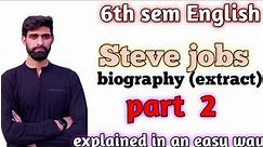 steve jobs (extract) biography by Walter Isaacson||steve jobs 6th sem English ku #stevejobs part 2