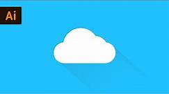 Flat Design Cloud Icon | Illustrator Tutorial