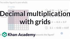 Decimal multiplication with grids | Multiply Decimals | 5th grade | Khan Academy