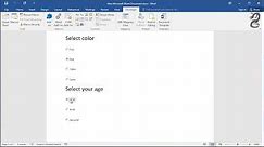 How to add radio buttons in Word