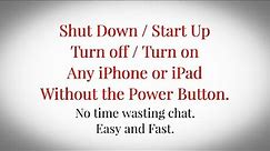 iPad or iPhone Power Button Broken not Working? Here’s How to Shut Down / Turn OFF / ON Startup