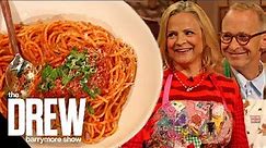 David and Amy Sedaris Teach Drew Their Mother's Greek Spaghetti Recipe