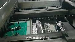 Wave Soldering Process for Electronics Manufacturing. PCB Through-Hole Assembly