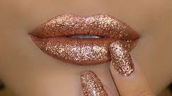 Rose Gold Glitter Lips | Amys Makeup Box