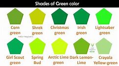 Shades of Green Color With Names | Green Color Shades with their name and image #color #green