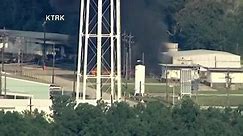Live look of a chemical plant explosion outside of Houston.