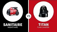 Sanitaire Mighty Mite SC3683D vs Titan T1400 Commercial vacuum comparison | Visit Acevacuums near me