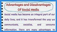 Essay on Advantages and Disadvantages Of Social Media