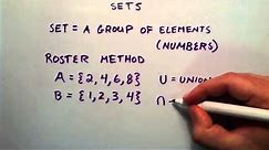 An Introduction to Sets Unions and Intersections , Intermediate Algebra , Lesson 26