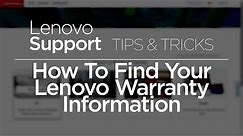 How To Find Your Lenovo Warranty Information