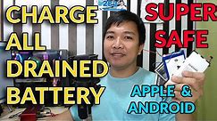 How to charge Drained battery or Dead battery of Apple and Android battery the best way and safe