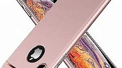 TORRAS Lock Series for iPhone X Case/for iPhone Xs Case 3-in-1 Luxury Anti-Scratch Hard Cover with Electroplated Frame Phone for iPhone Xs/X, Rose Gold