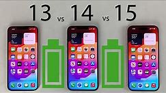 iPhone 15 vs 14 vs 13 Battery Life DRAIN Test