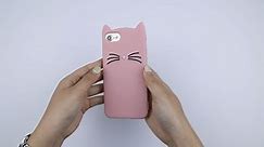 Cute Pink Whisker Cat Case for iPhone 6/7/8/SE2020/SE2022