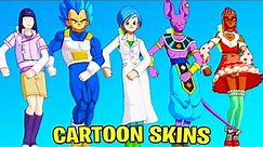 These Fortnite Skins Have a Cartoon Style! (Bulma, Beerus, Vegeta, Belle Berry, Son Goku, Anime)