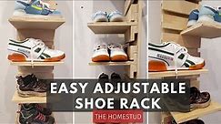 Build a DIY shoe rack [COMPLETELY ADJUSTABLE]