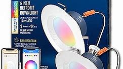 Cree Lighting Connected Max Smart Led 6 Inch Downlight Tunable White + Color Changing, 2.4 Ghz, Works With Alexa And Google Home, No Hub Required, Bluetooth + Wifi, 1Pk (Cmdl6-75W-Al-9Ack)