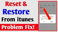 How To Fix Reset & Restore From iTunes Problem Solve