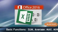 Excel 2016 Basics: SUM, MIN, AVERAGE, COUNT etc. - Excel Made Easy