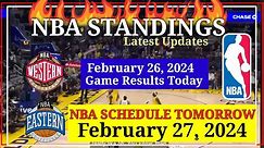 NBA STANDINGS TODAY as of February 26, 2024 | GAME RESULTS TODAY | NBA SCHEDULE February 27, 2024