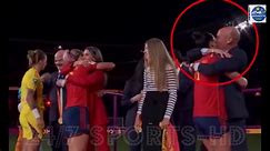 Moment emotional president of Spanish FA kisses player on the mouth during trophy presentation after