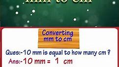 Converting mm to cm | Metric Units of Length | Length Unit Conversion | Math #shorts