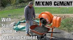 How to Mix Cement Using Stone, Sand, and Portland Cement with the Harbor Freight Cement Mixer