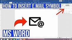 How to Insert Email Symbol in MS Word | How to add Email Icon in MS Word | E-mail Symbol