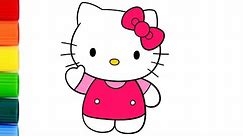 Hello Kitty Drawing, Painting And Colouring For Kids, Toddlers | Draw Easy Pictures #hellokitty