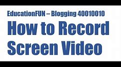 How to record screen capture desktop video?