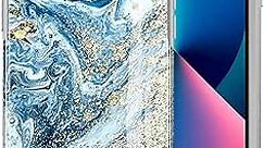 Marble Case for iPhone 13 - Gold Sparkle Glitter Cute Case for Women & Men & Girls, Protective Shockproof Soft Silicone and Hard Back Slim Cover for Apple iPhone 13 (2021 Released) - Blue