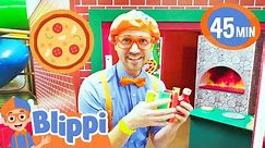Learn to Make Pizza with Blippi at Billy Beez Indoor Playground! Educational Videos for Toddlers
