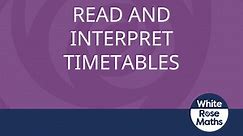 Y5 Spring Block 5 TS5 Read and interpret timetables