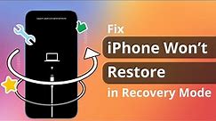 [2 Ways] How to Fix iPhone Won't Restore in Recovery Mode | iOS 16