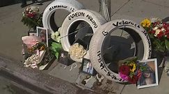 Memorial honoring three victims killed in a high-speed crash