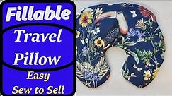 How to make a Fillable Travel Pillow DIY neck pillow hack easy sewing tutorial