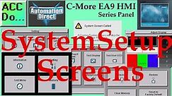 C-More EA9 HMI Series Panel System Setup Screens