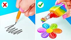 COOL ART HACKS AND DIY CRAFTS || Easy Painting & Drawing Tips and Hacks You Need to Try by 123 GO!