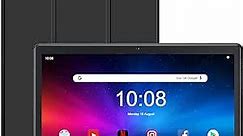 10 Inch Android Tablet pc, Android Tablet, 4 RAM 64GB ROM 128GB Expand, IPS HD,2.5D G+G Touch Screen,Google Certificated Wi-Fi Tablets,Dual Camera, Black-(with Leather case)…