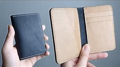 Making a HANDMADE Leather Bifold Wallet | FREE PATTERN | Bifold Card Holder Wallet | Leather Craft