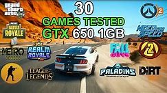GTX 650 vs 30 Games | GTX 650 1GB Benchmarks in 2023