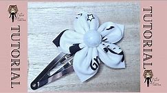 How to make Fabric flower snap clip, DIY fabric Flower Snap Clip Tutorial by Cat Goodband, snap clip