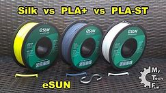 Testing eSun PLA filaments: PLA-ST vs PLA+ vs Silk PLA (mechanical tests)