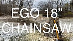 Cuttin' Trees with the EGO 18" Chainsaw | Chainsaw Review and Pulling Trees with the EcoDiesel